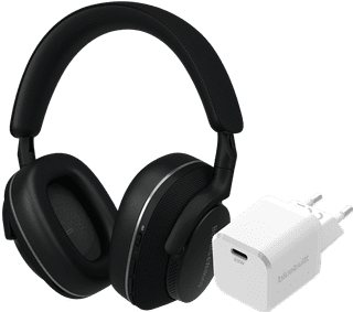 Bowers & Wilkins Px7 S2e Noir + BlueBuilt Power Delivery Chargeur avec Port USB-C 20 W Blanc