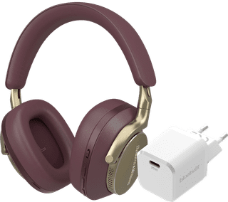 Bowers & Wilkins PX8 Rouge + BlueBuilt Power Delivery Chargeur avec Port USB-C 20 W Blanc