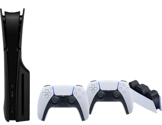PlayStation 5 Slim Disc Edition + Covers Zwart + Extra Controller Wit + Oplaadstation