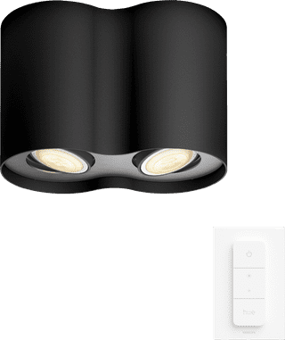 Philips Hue Pillar Mounted Spot Light White Ambiance - Black - 2-spot + Dimmer