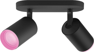 Philips Hue Fugato Mounted Spot Light White and Color - Black - 2-spots
