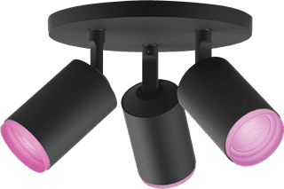 Philips Hue Fugato Mounted Spot Light White and Color - Black - 3-spots