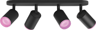 Philips Hue Fugato Mounted Spot Light White and Color - Black - 4-spots