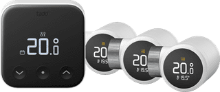 Tado Thermostat Connecté X Kit de Démarrage Sans Fil + 3 Têtes Thermostatiques