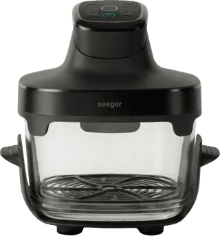 Seeger SGR1050BK Glass Air Fryer Zwart