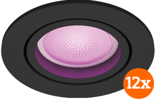 Philips Hue Centura Spot Encastré White & Color - Rond - Noir - Lot de 12