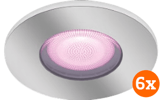 Philips Hue Xamento Spot Encastré pour Salles de Bain White and Color - Chrome - Rond Lot de 6