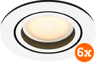 Philips Hue Milliskin Recessed Spot Light White Ambiance - Round - White - 6-pack