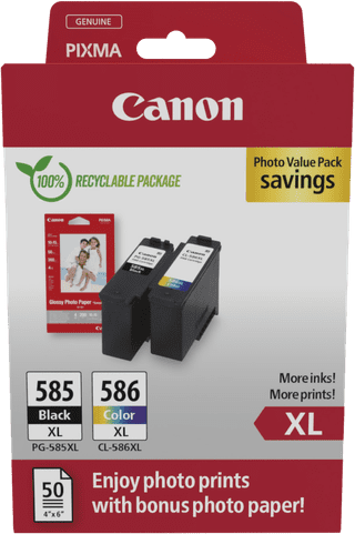 Canon PG-585XL + CL-586XL Pack Combiné + Papier Photo