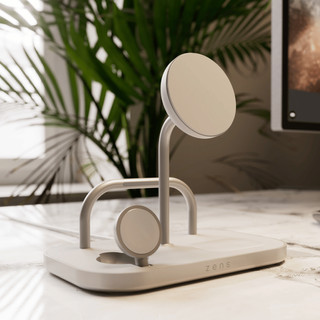 Zens 4-in-1 MagSafe with Qi2 Wireless Charger 15W with Stand, Watch Stand, and iPad Stand