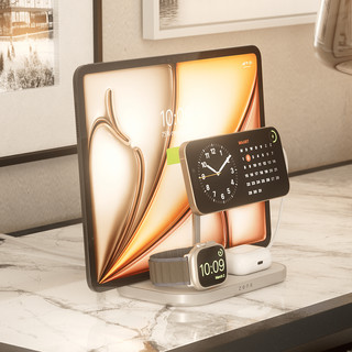 Zens 4-in-1 MagSafe with Qi2 Wireless Charger 15W with Stand, Watch Stand, and iPad Stand