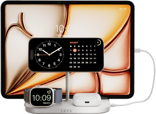 Zens 4-in-1 MagSafe with Qi2 Wireless Charger 15W with Stand, Watch Stand, and iPad Stand