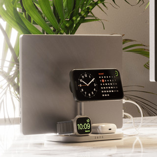 Zens 4-in-1 MagSafe with Qi2 Wireless Charger 15W with Stand, Watch Stand, and iPad Stand