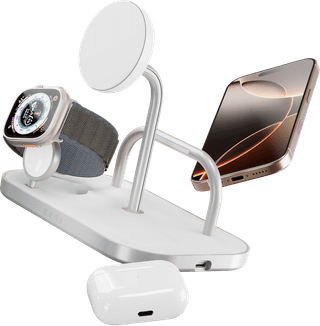 Zens 4-in-1 MagSafe with Qi2 Wireless Charger 15W with Stand, Watch Stand, and iPad Stand