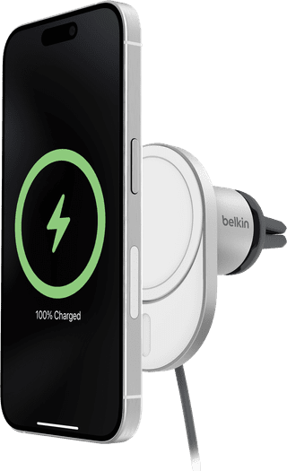 Belkin Phone Mount Car Air Vent with MagSafe and Qi2 Charging Silver