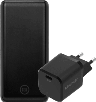 BlueBuilt Batterie Externe avec Charge Rapide 20 000 mAh + Chargeur 30 W Noir