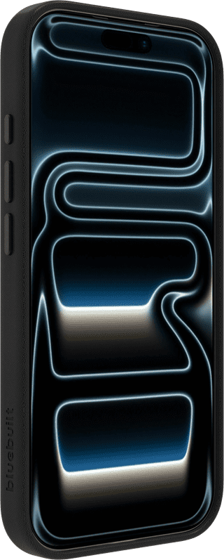 BlueBuilt MagSafe Coque iPhone 18 Pro Cuir Noir + Porte-carte Cuir Noir