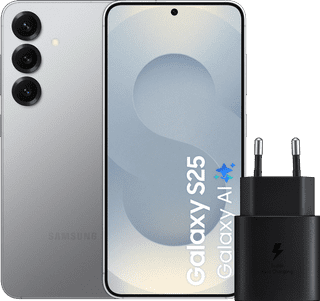 Samsung Galaxy S25 256 Go Argent 5G + Samsung Chargeur 25 Watts Noir