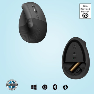 Logitech Lift Verticale Ergonomische Muis Zwart
