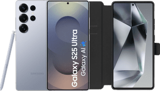 Samsung Galaxy S25 Ultra 512GB Zilver 5G + BlueBuilt Book Case Zwart