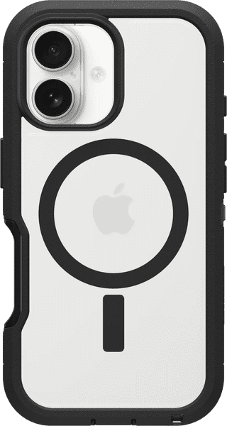 Otterbox Defender XT iPhone 16 Back Cover avec Aimant MagSafe Transparent avec Bord Noir