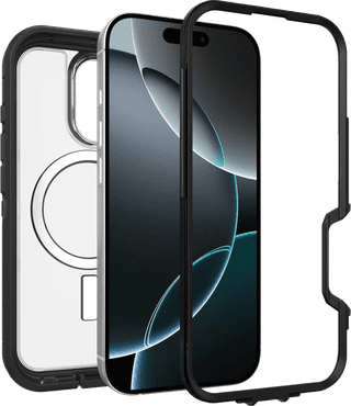OtterBox Defender XT iPhone 16 Pro Back Cover with MagSafe Magnet Transparent Black Belt