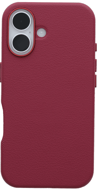Otterbox Symmetry Apple iPhone 16 Back Cover avec Aimant MagSafe Cuir Rouge
