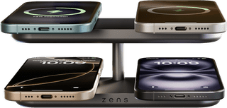 ZENS 4-in-1 Draadloze Oplader 15W met Standaard en MagSafe Magneet Zwart