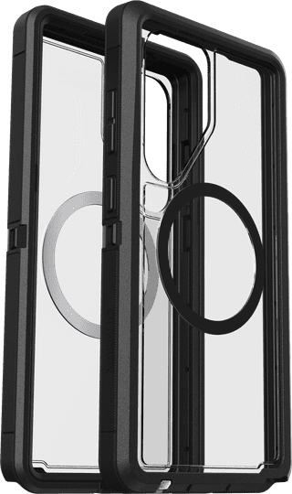 OtterBox Defender Samsung Galaxy S25 Ultra Back Cover avec Aimant Transparent avec Bord Noir