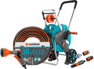 GARDENA Comfort FLEX 1/2 30m CleverRoll M Easy Classic Spray Nozzle Pack