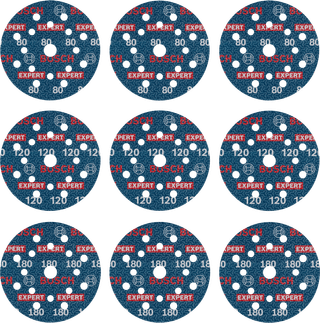 Bosch Professional EXPERT O780 125mm K80, K120, K180 (9x)