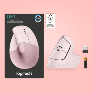 Logitech Lift Souris Ergonomique Verticale Rose