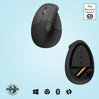 Logitech Lift Verticale Ergonomische Muis Linkshandig Zwart