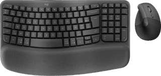 Logitech Wave Keys Clavier Ergonomique Sans Fil + Logitech Lift Souris Verticale