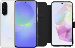 Samsung Galaxy A36 256GB Wit 5G + BlueBuilt Book Case Zwart