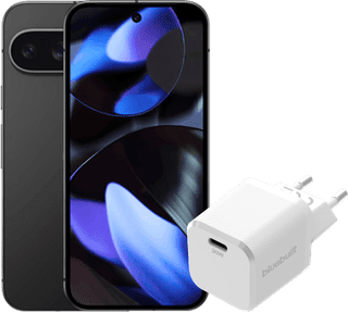 Google Pixel 9 128GB Black 5G + BlueBuilt Charger 30W White