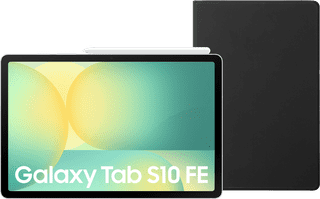 Samsung Galaxy Tab S10 FE 10.9 inches 128GB WiFi Silver + BlueBuilt Book Case Black