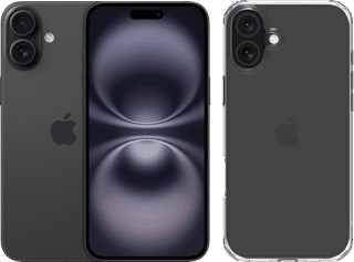 Apple iPhone 16 Plus 128GB Black + BlueBuilt Protective Back Cover Transparent