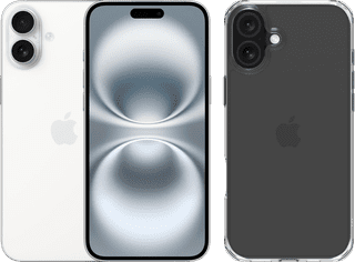 Apple iPhone 16 Plus 128 Go Blanc + BlueBuilt Protective Back Cover Transparent