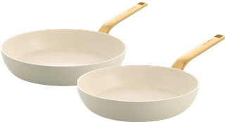 GreenPan Evolution Frying Pan Set 24cm + 28cm Cream White