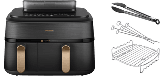 Philips 5000 Series Dual Basket NA552/00 + Dubbellaagse kookset