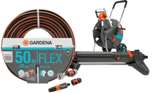 GARDENA Comfort FLEX 50m CleverRoll M Small Sprinkler Pack