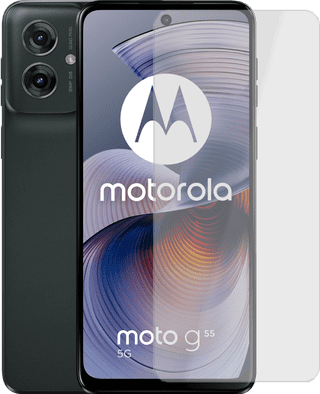 Motorola Moto G55 256GB Zwart 5G + Just in Case Tempered Glass Screenprotector