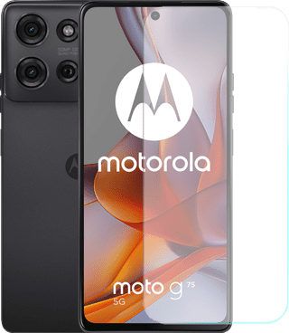 Motorola Moto G75 256GB Zwart 5G + Just in Case Tempered Glass Screenprotector