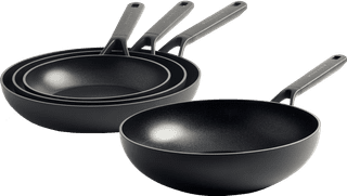 KitchenAid Classic Forged Set de Poêles à Frire 20 + 24 + 28 cm + Wok 28 cm