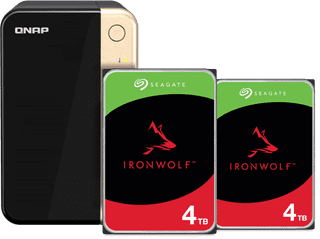 QNAP TS-264-8G + Seagate Ironwolf 4 To Lot de 2
