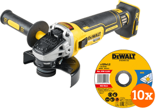DeWalt DCG405NT-XJ (zonder accu) + DeWalt Doorslijpschijf INOX 125x1x22,2mm 10 stuks