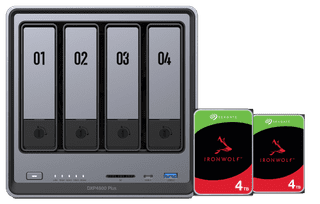 UGREEN NASync DXP4800 Plus + Seagate Ironwolf 4 To Lot de 2