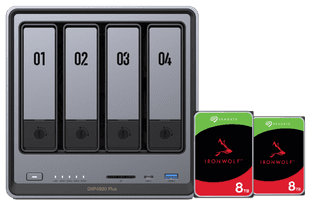 UGREEN NASync DXP4800 Plus + Seagate Ironwolf 8 To Lot de 2