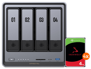 UGREEN NASync DXP4800 Plus + Seagate Ironwolf 4 To Lot de 4